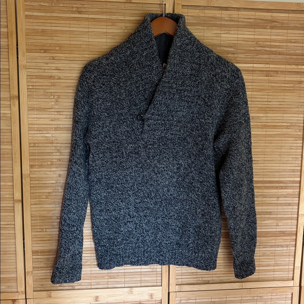 Women’s Black Marled Ragg Wool Sweater Sz S